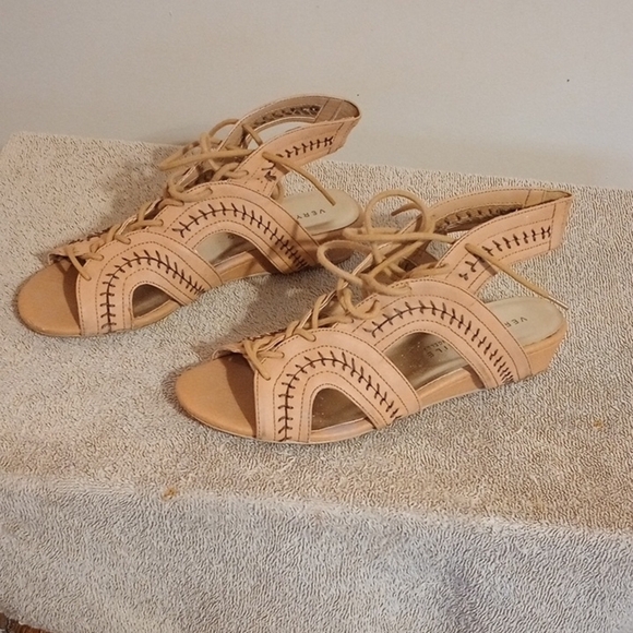 Very Volatile Shoes - Women's Very Volatile Los Angeles Tan Lace-Up Sandals